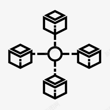 区块链连接加密图标图标