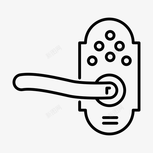 智能锁门把手保护图标svg_新图网 https://ixintu.com 保护 安全 智能锁 锁 门把手