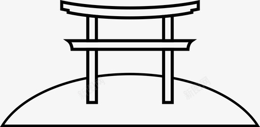 日本建筑古董托里图标图标