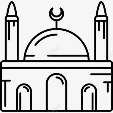 伊斯兰清真寺拉马丹穆巴拉克超薄图标图标