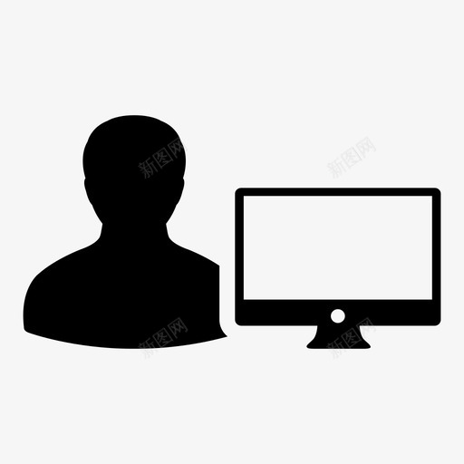 用户计算机员工图标svg_新图网 https://ixintu.com 16个带有计算机监视器矢量符号的用户图标 办公室 员工 技术 用户 监视器 计算机