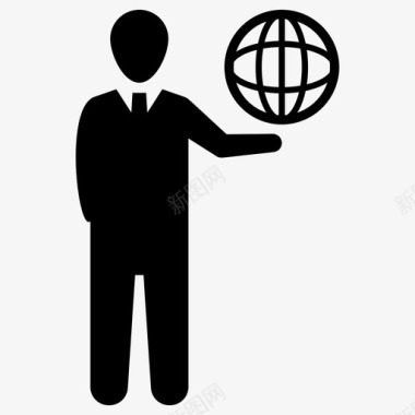 全球商务商务交流商务图标图标