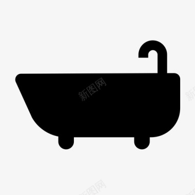 浴缸洗澡洗澡时间图标图标