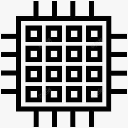 电路板cpu电子图标svg_新图网 https://ixintu.com cpu 半导体 处理器 微芯片 电子 电路板 集成芯片