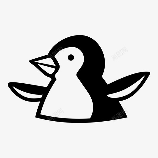 企鹅动物玩具动物图标svg_新图网 https://ixintu.com 企鹅 动物 动物玩具 动物脸 可爱的动物 填充动物