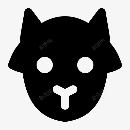 山羊动物脸图标svg_新图网 https://ixintu.com 公羊 农场 动物 哺乳动物 山羊 脸 飞龙兽雕文