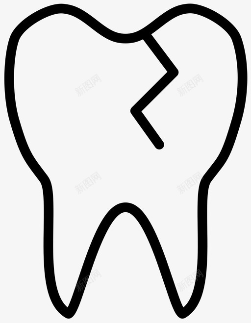 牙断牙蛀牙图标svg_新图网 https://ixintu.com 健康 断牙 牙 牙医 药薄 蛀牙 裂牙