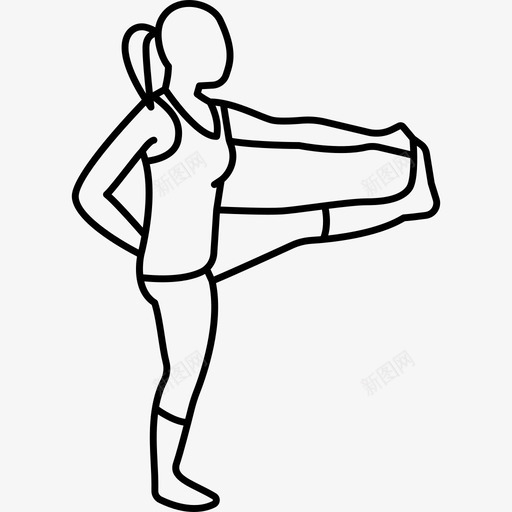 女人伸展左腿运动瑜伽和普拉提图标svg_新图网 https://ixintu.com 女人伸展左腿 瑜伽和普拉提 运动