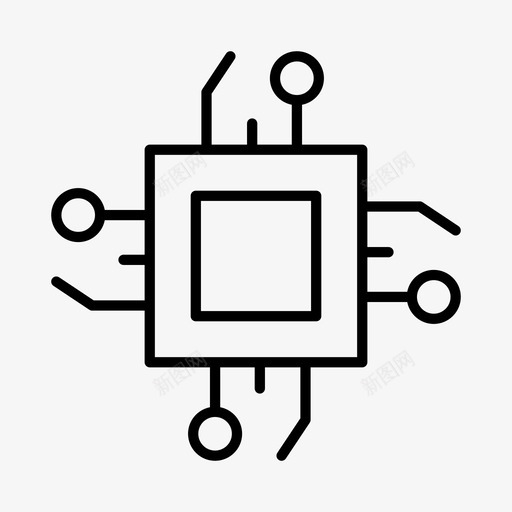 微芯片电路板集成电路图标svg_新图网 https://ixintu.com 媒体 微芯片 技术 电路板 集成电路