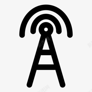 wifi信号天线连接图标图标