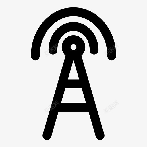 wifi信号天线连接图标svg_新图网 https://ixintu.com wifi信号 互联网 天线 媒体粗体 连接
