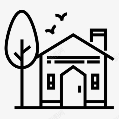 住宅家庭联排别墅图标图标