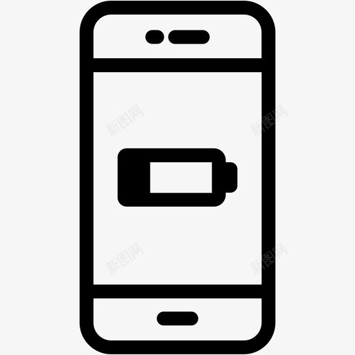 电池电量低手机设备图标svg_新图网 https://ixintu.com 手机 智能手机 智能手机vol3 电池电量低 设备