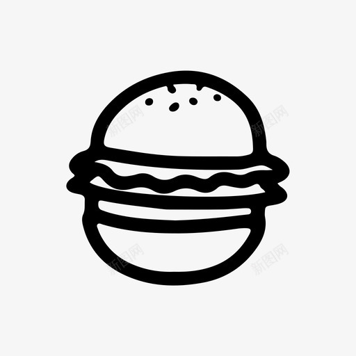 奶酪汉堡食物汉堡包图标svg_新图网 https://ixintu.com 垃圾 奶酪汉堡 汉堡包 涂鸦 肉 食物