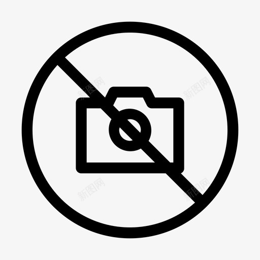 禁止拍照标志线图标svg_新图网 https://ixintu.com 标志线 禁止拍照