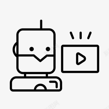 视频预测人工智能机器人视频预测机器人人工智能图标图标