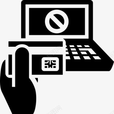 禁止购买笔记本电脑信用卡拒绝图标图标