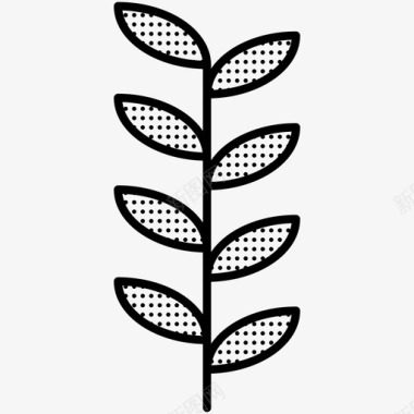 小麦植物大自然点缀着图标图标