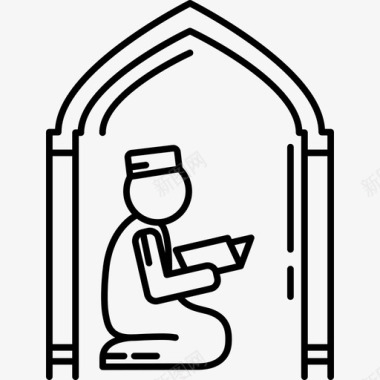 伊斯兰祈祷拉马丹穆巴拉克超薄图标图标