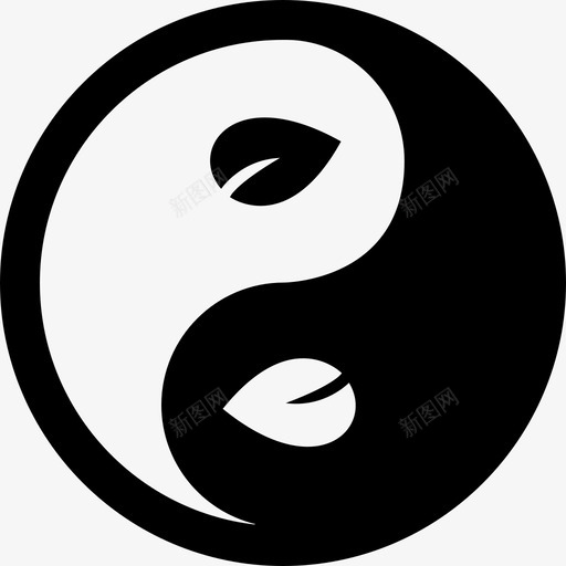 阴阳叶的象征形状佛教图标svg_新图网 https://ixintu.com 佛教 形状 阴阳叶的象征