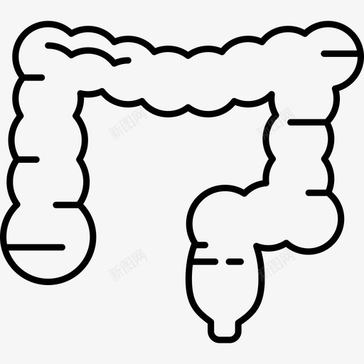 大肠人体部位黑色图标svg_新图网 https://ixintu.com 人体部位 大肠 黑色