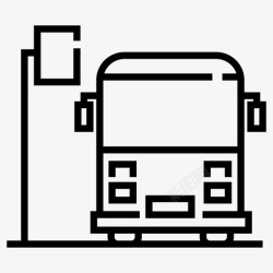 城乡景观公交车站标志车站图标高清图片