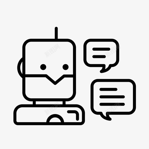 人工智能聊天机器人图标svg_新图网 https://ixintu.com 人工智能聊天机器人