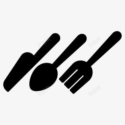 餐具叉子勺子图标svg_新图网 https://ixintu.com 勺子 叉子 牛排刀 餐具
