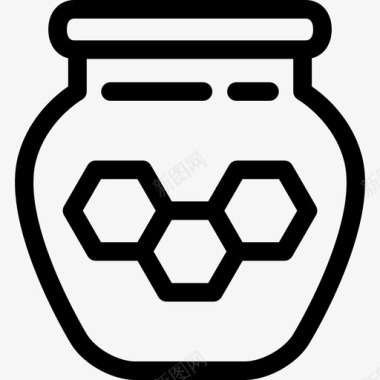 蜂蜜罐糖果直系图标图标