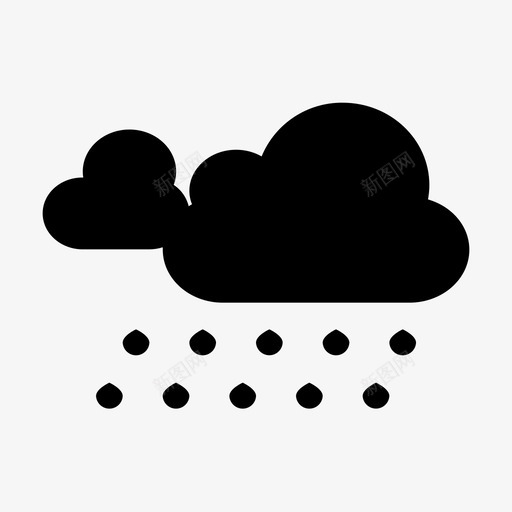 雨云预报图标svg_新图网 https://ixintu.com 云 天气 春天 雨 预报
