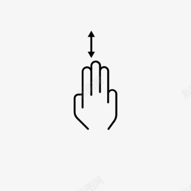 三个手指上下手势手图标图标