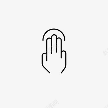 三指轻触手势手图标图标