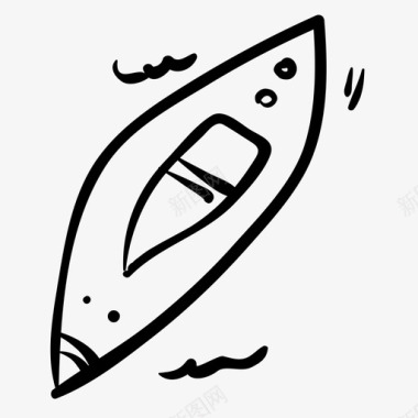 皮艇船独木舟图标图标