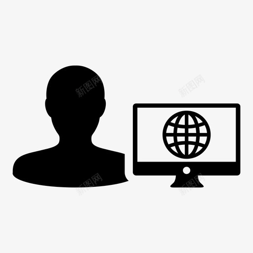 用户客户全球图标svg_新图网 https://ixintu.com 15个用户图标与计算机监控矢量符号 全球 客户 工作者 用户 网络