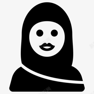 穆斯林阿拉伯人头巾图标图标