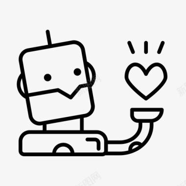 关心人工智能机器人聊天机器人短信图标图标