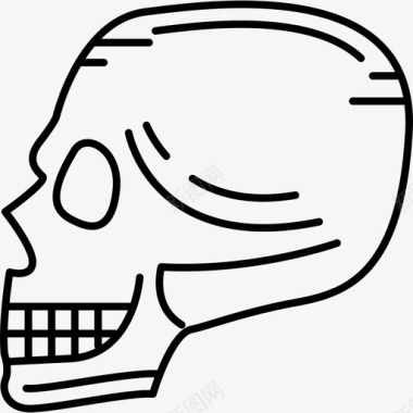 头骨侧视图人体部分黑色图标图标
