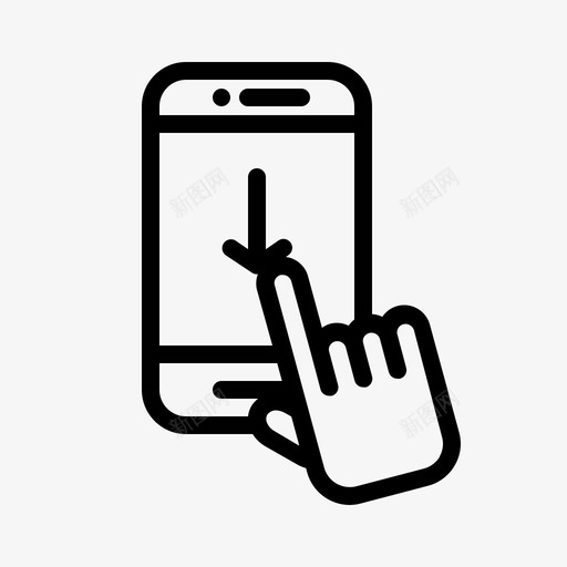 向下滑动手指手势图标svg_新图网 https://ixintu.com 向下滑动 手 手势 手指 智能手机 智能手机上的手势