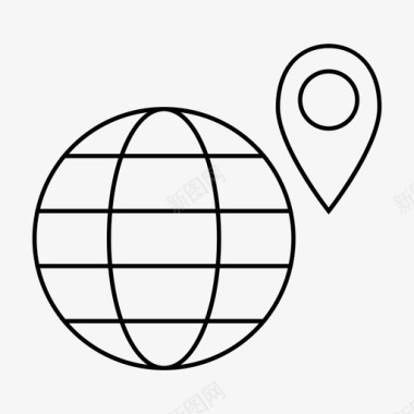 位置地球仪地图针图标图标