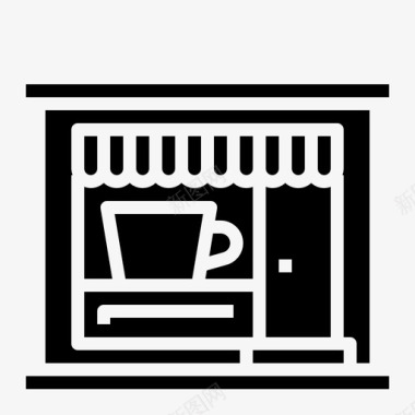 咖啡建筑咖啡馆图标图标
