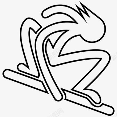 滑板手滑板滑雪板图标图标