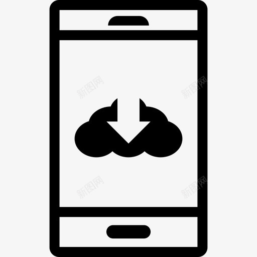 云移动服务图标svg_新图网 https://ixintu.com 云下载 智能手机 智能手机套件 服务 移动