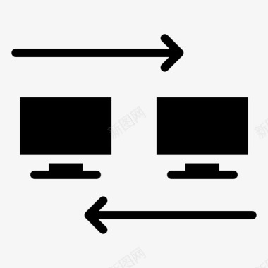 连接计算机屏幕网络图标图标