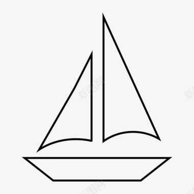 船帆船航海图标图标