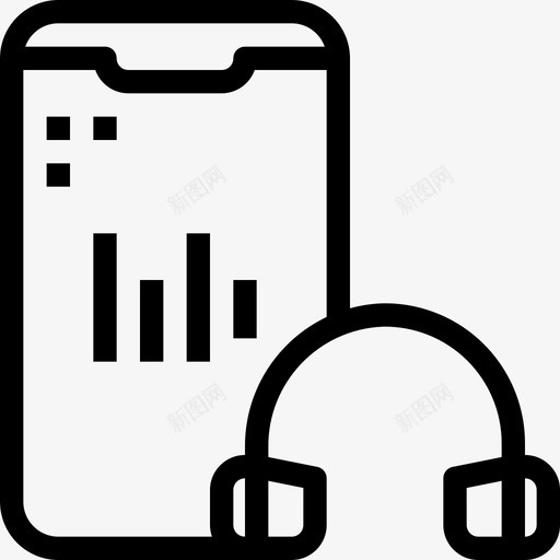 音乐播放器耳机智能手机图标svg_新图网 https://ixintu.com 多媒体 智能手机 耳机 音乐播放器 音量