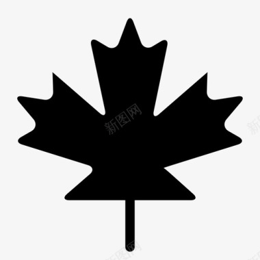叶加拿大植物图标图标