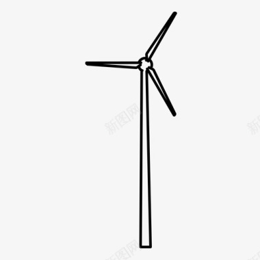 风力涡轮机生态电力图标图标