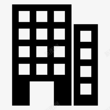 旅馆公寓建筑物图标图标