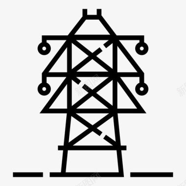电塔电杆电力图标图标
