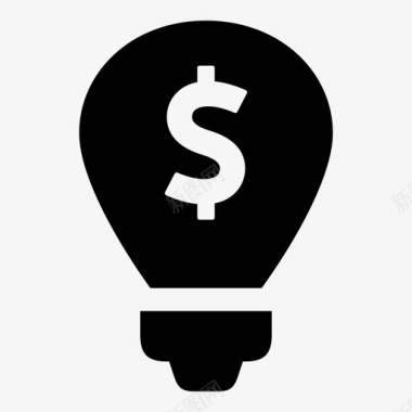 灯泡商业美元符号图标图标